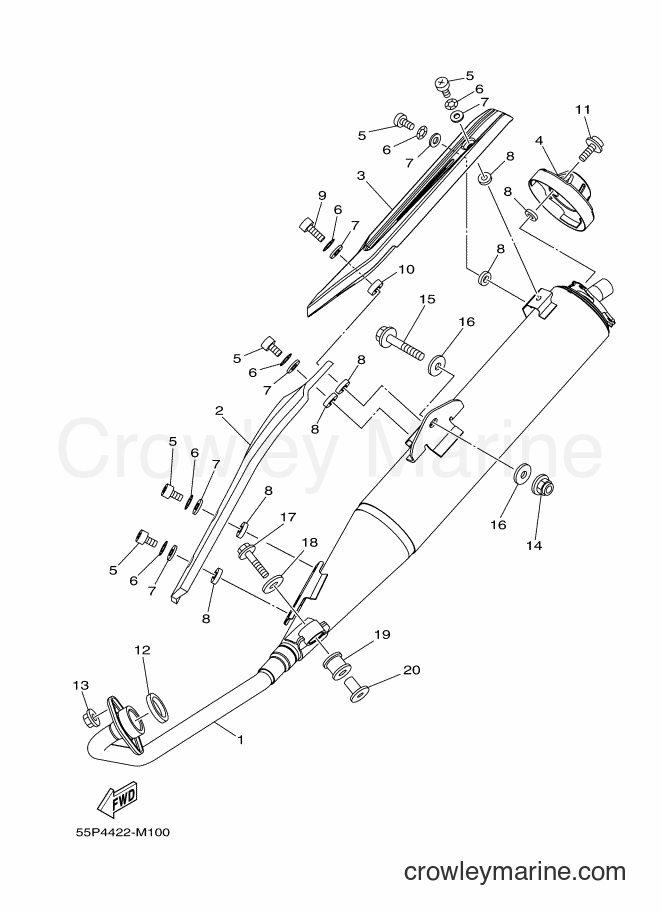 2013 Scooter T135HC - T135HC (55P4) [010] - EXHAUST