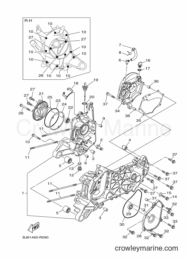 Yamaha Motors LNS125 (2PH4) [010] - CRANKCASE