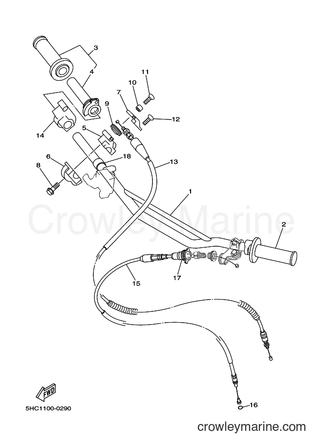 2000 Dirt Bike YZ250 - YZ250 (5HC3) [010] - STEERING HANDLE. CABLE