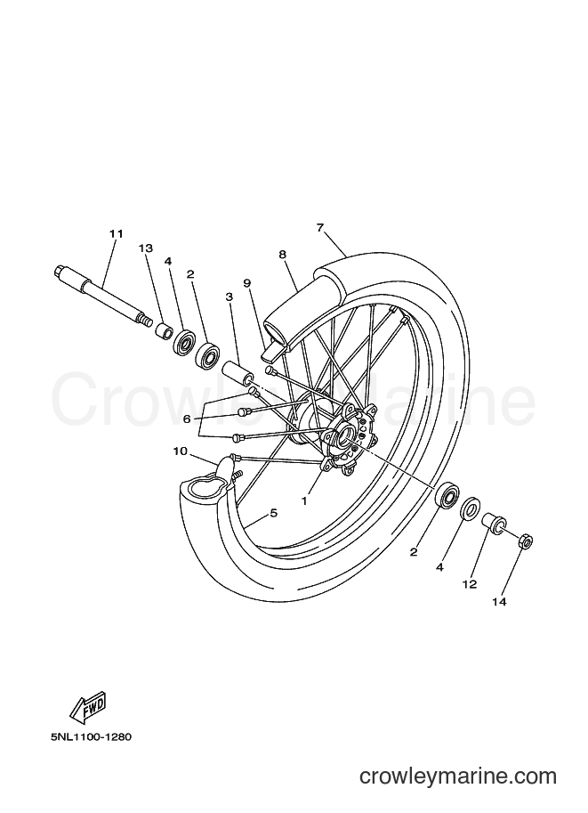 2003 Dirt Bike YZ250F - YZ250F (5UL2) [090] - FRONT WHEEL
