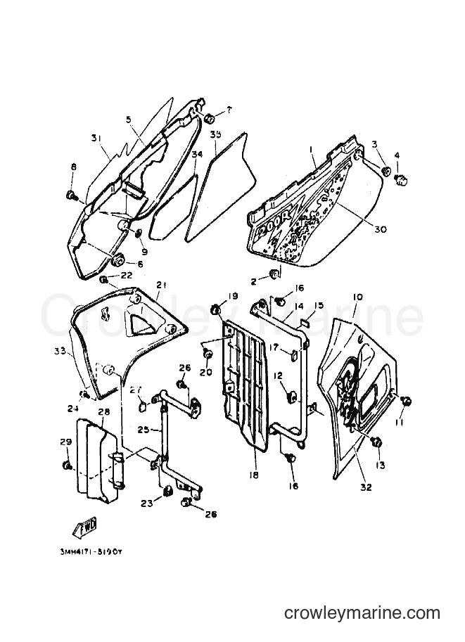 1996 Dirt Bike DT200R - DT200R (3MH5) [010] - SIDE COVER