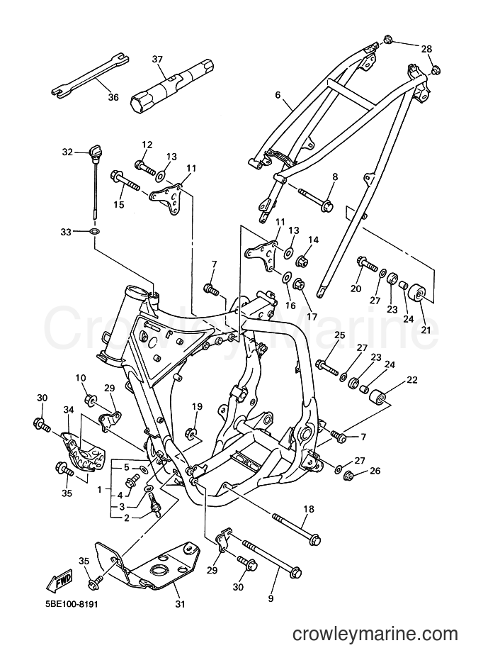 1998 Dirt Bike YZ400F - YZ400F (5BE2) [040] - FRAME