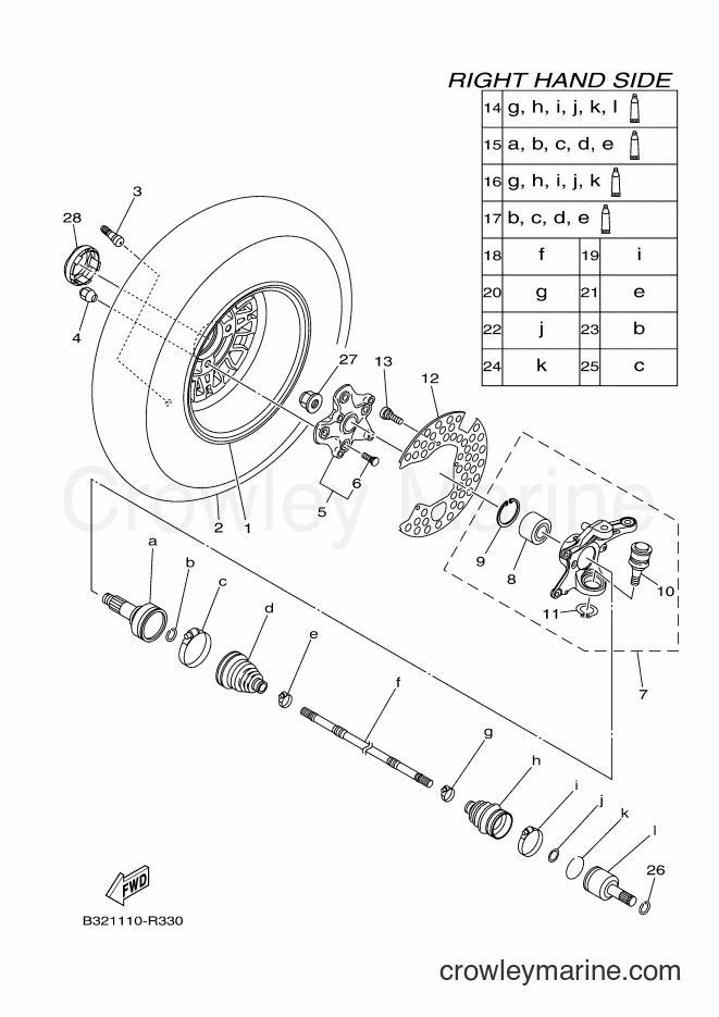 Yamaha Motors YFM700FWBD (B322) [010] - FRONT WHEEL 2