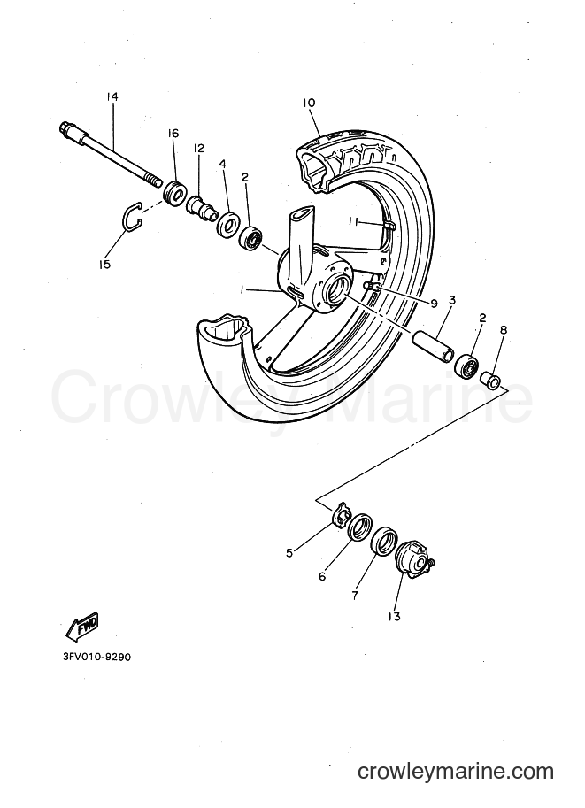 Yamaha Motors FZR750R (3PK2) [010] - FRONT WHEEL