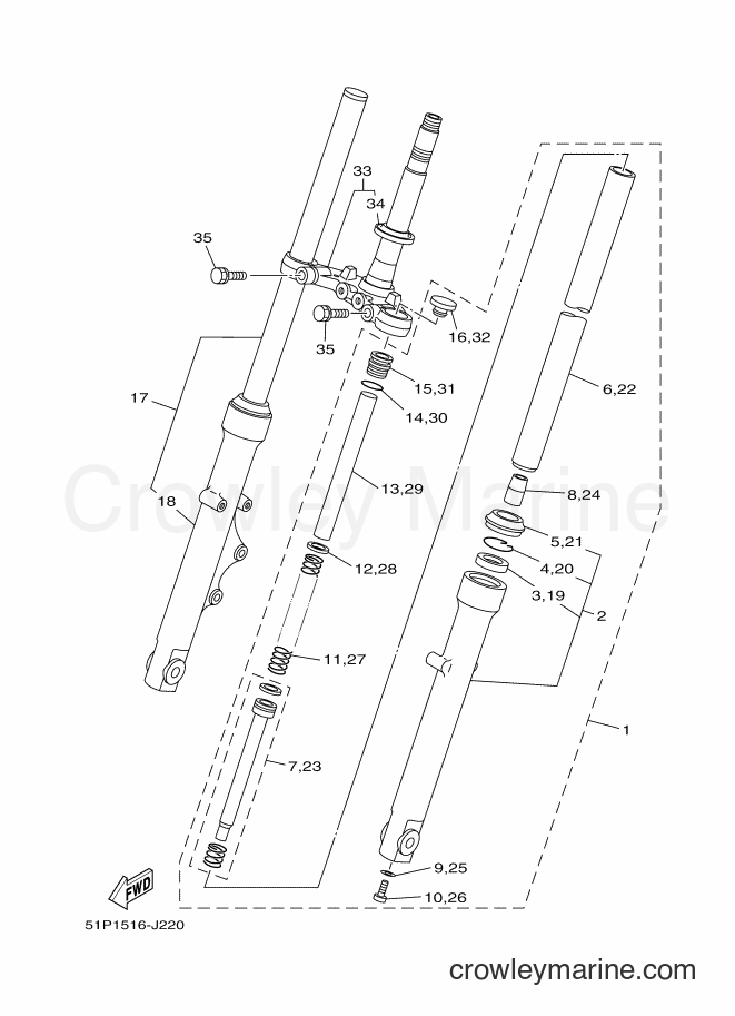 2010 Street Bike YBR125ESD - YBR125ESD (51P1) [010] - FRONT FORK