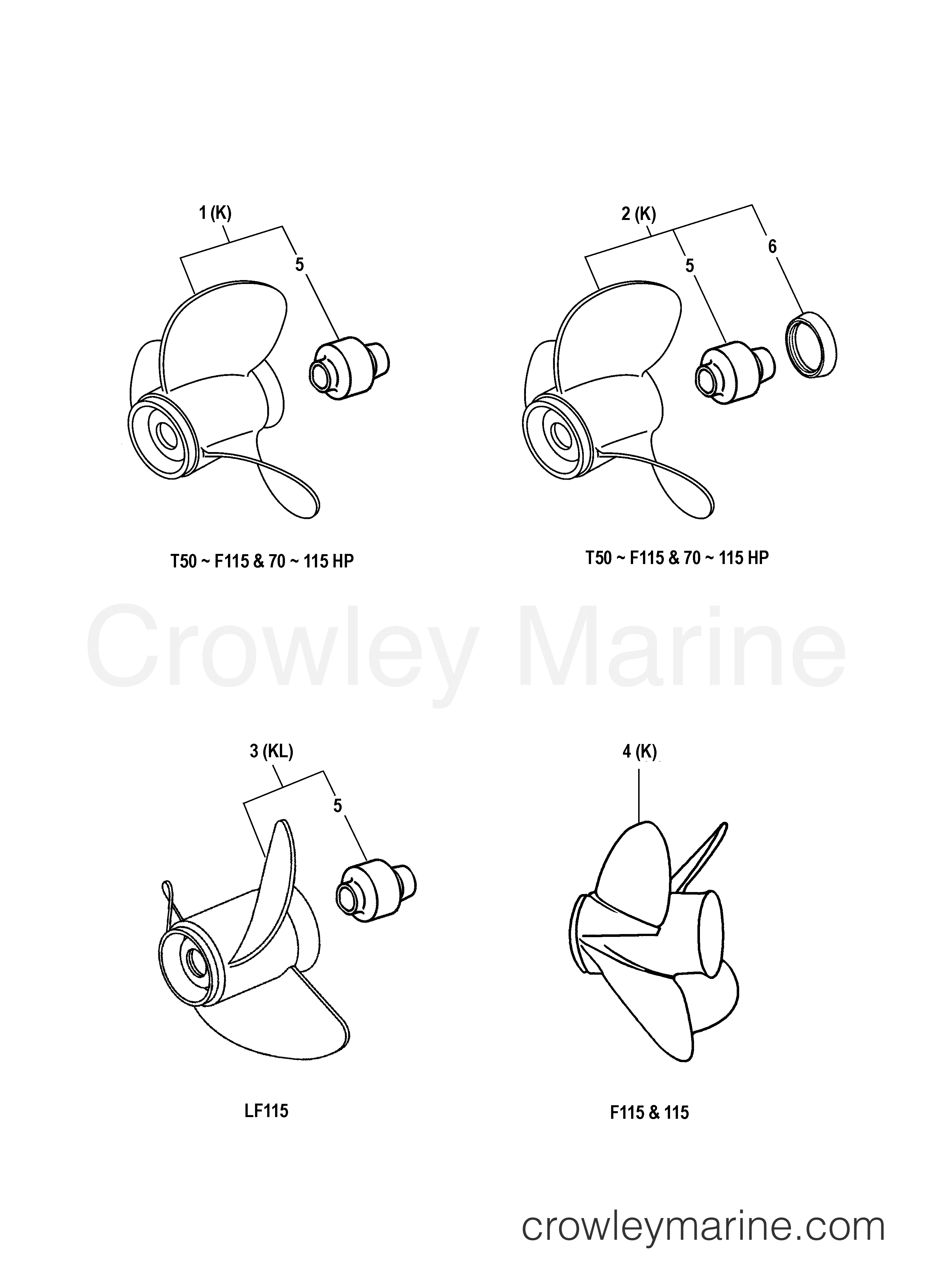 Yamaha Motors Rigging 2007 - PROPELLERS T50 THROUGH F L115