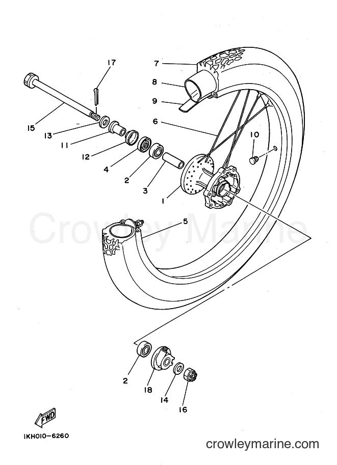 1994 Dirt Bike XT225 - XT225 (4BE9) [010] - FRONT WHEEL