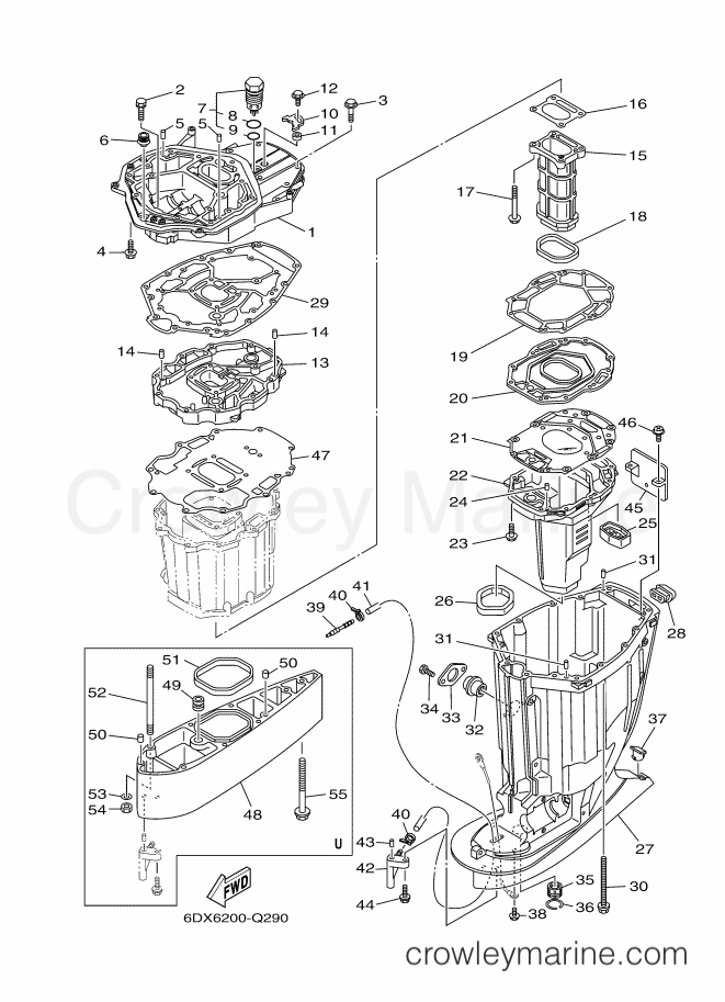 Yamaha Motors F250GETX (6DX6) [030] - UPPER CASING