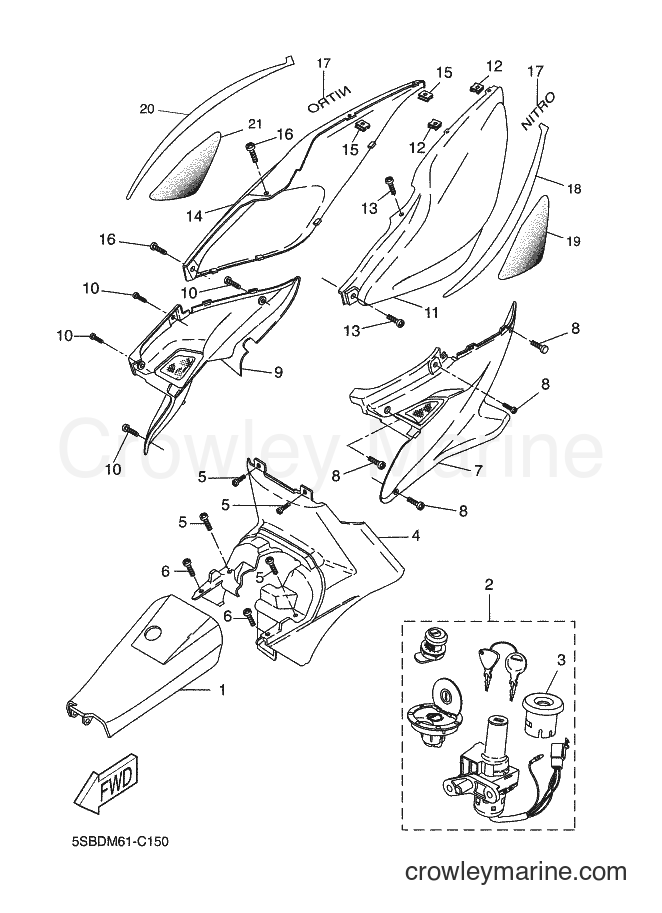 2004 Scooter YQ50L - YQ50L (5SBD) [010] - SIDE COVER