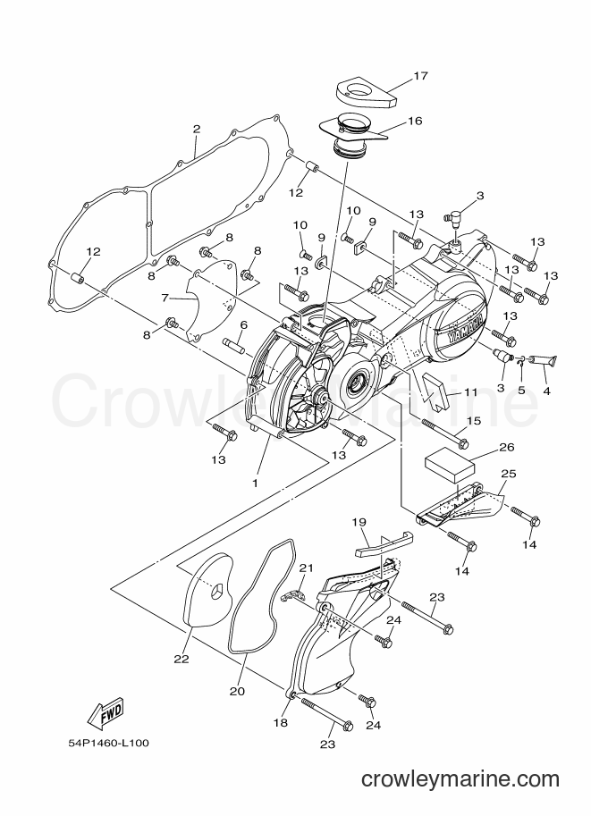 2015 Scooter AF115FX - AF115FX (2BU3) [010] - CRANKCASE COVER 1