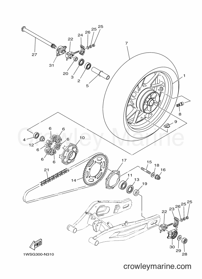 Yamaha Motors MT07 (1WSC) [050] - REAR WHEEL