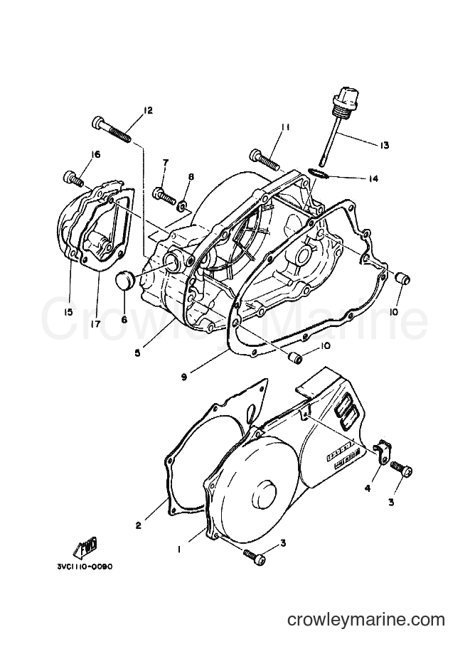 1992 Dirt Bike RT180 - RT180 (4BN2) [010] - CRANKCASE COVER 1