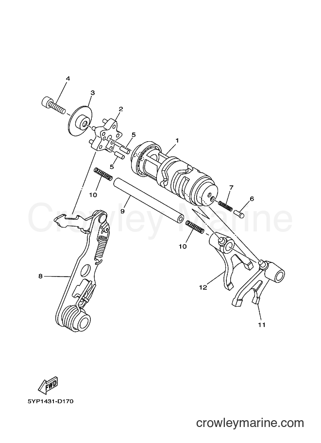 Yamaha Motors T135SEC (1S9C) [010] - SHIFT CAM & FORK