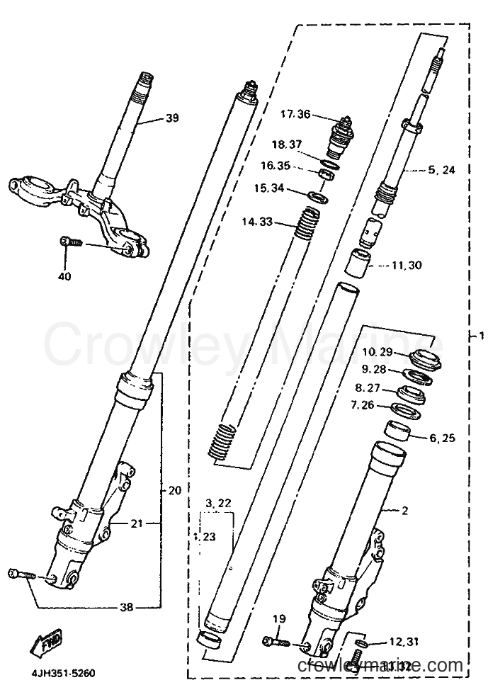1996 Sport Bike YZF600R - YZF600R (4NE2) [010] - FRONT FORK