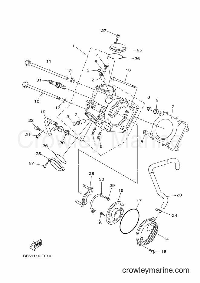 2019 ATV YFM450FWB - YFM450FWB (BJ5C) [010] - CYLINDER HEAD