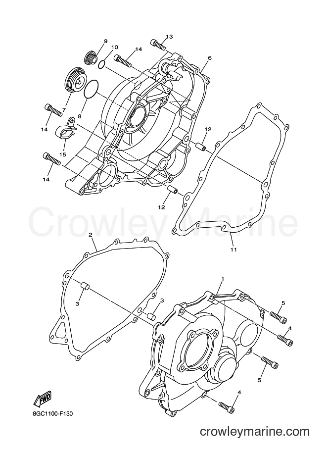 2008 Snowmobile RPZ50M - RPZ50M (8GP3) [020] - CRANKCASE COVER 1