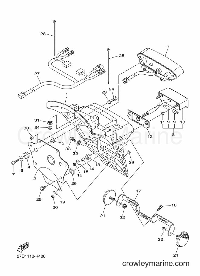 Yamaha Motors XVS13CB (27D6) [010] - TAILLIGHT