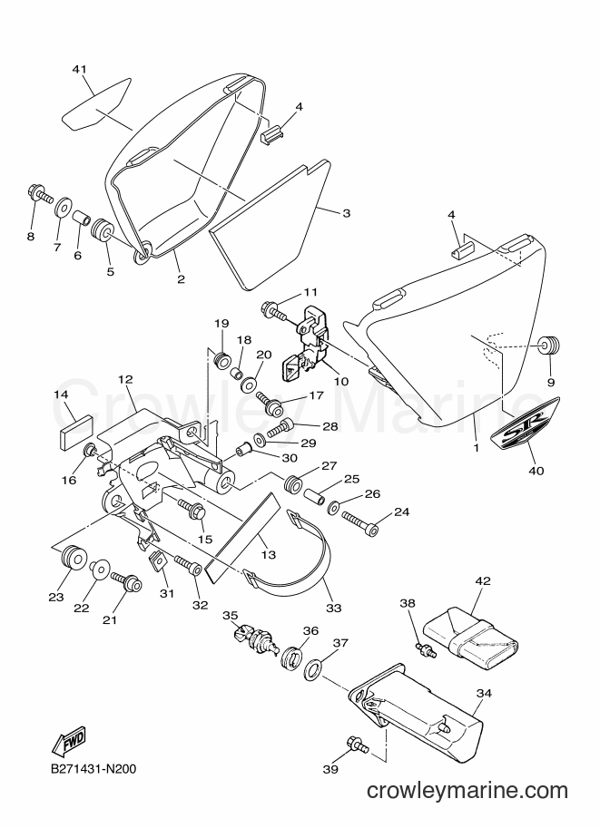 2014 Street Bike SR400 - SR400 (B271) [010] - SIDE COVER