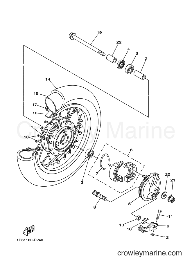 2009 Dirt Bike TT-R50E - TT-R50E (1P6D) [010] - FRONT WHEEL