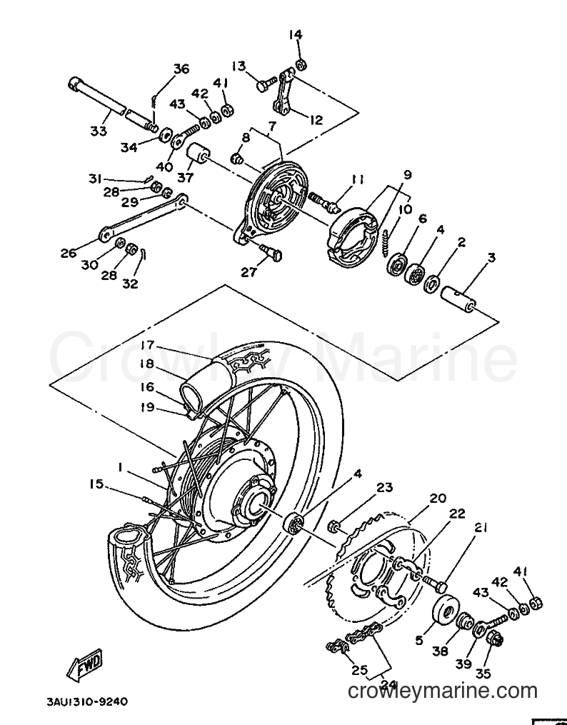1989 Scooter FS1 - FS1 (3AT1) [999] - REAR WHEEL
