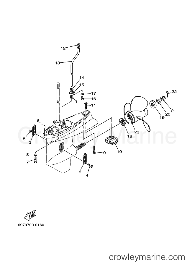 Yamaha Motors 55B (697) [020] - LOWER CASING & DRIVE 2