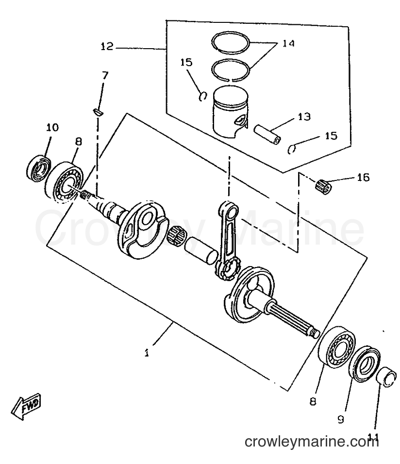 1996 Scooter CW50RSX - CW50RSX (4YC1) [999] - CRANKSHAFT & PISTON