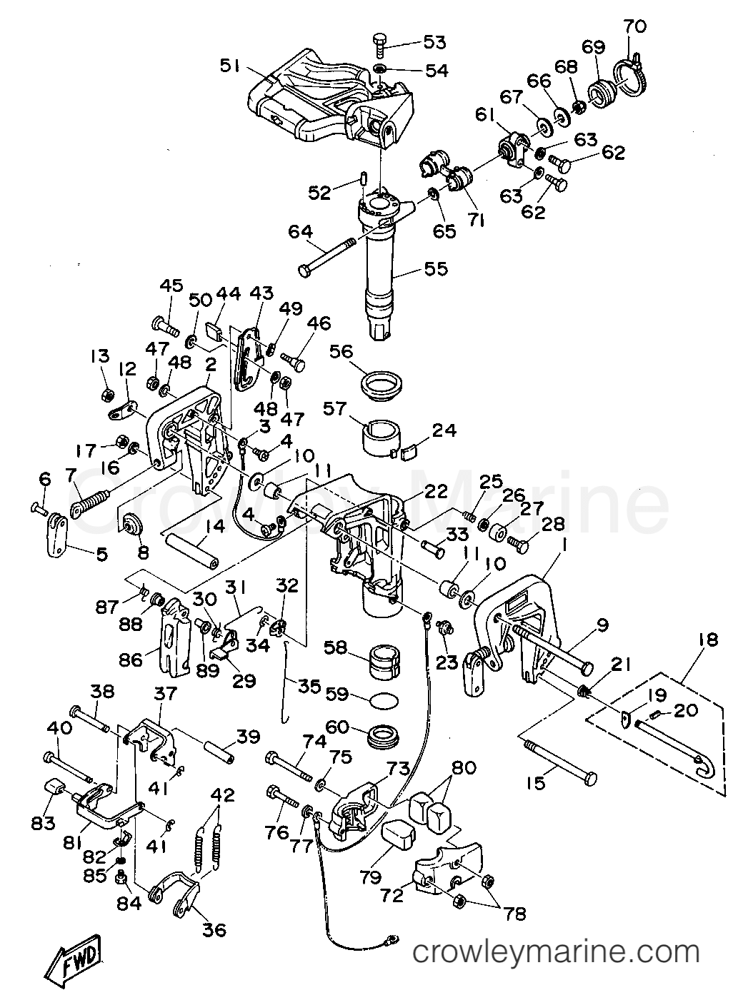 Yamaha Motors 9.9ELHS - BRACKET 1
