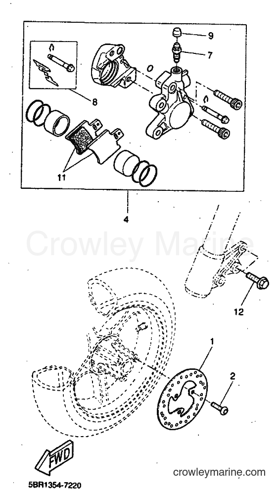 1998 Scooter YQ50 - YQ50 (5DR3) [999] - FRONT BRAKE CALIPER