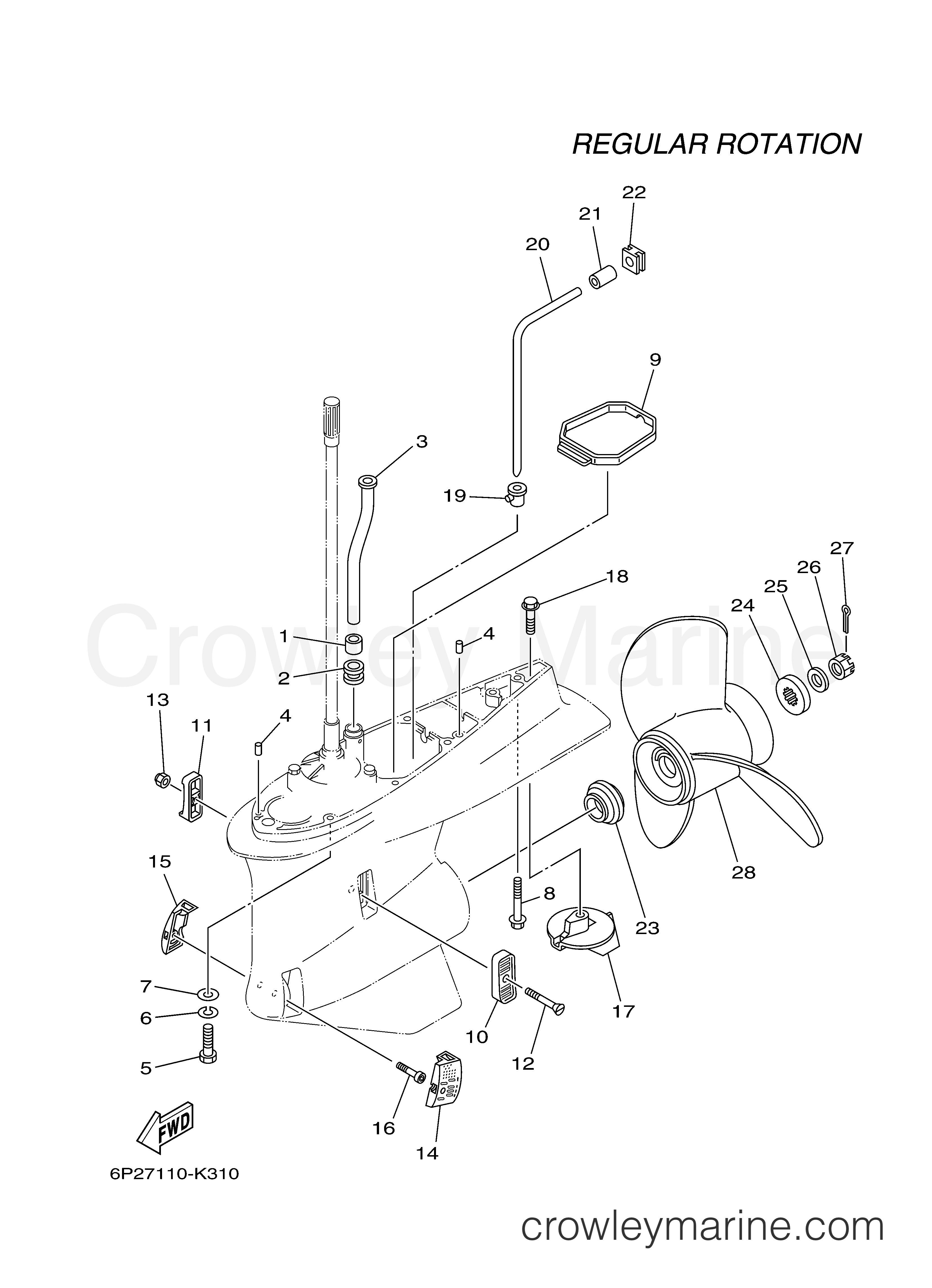Yamaha Motors F250TXR - LOWER CASING DRIVE 2