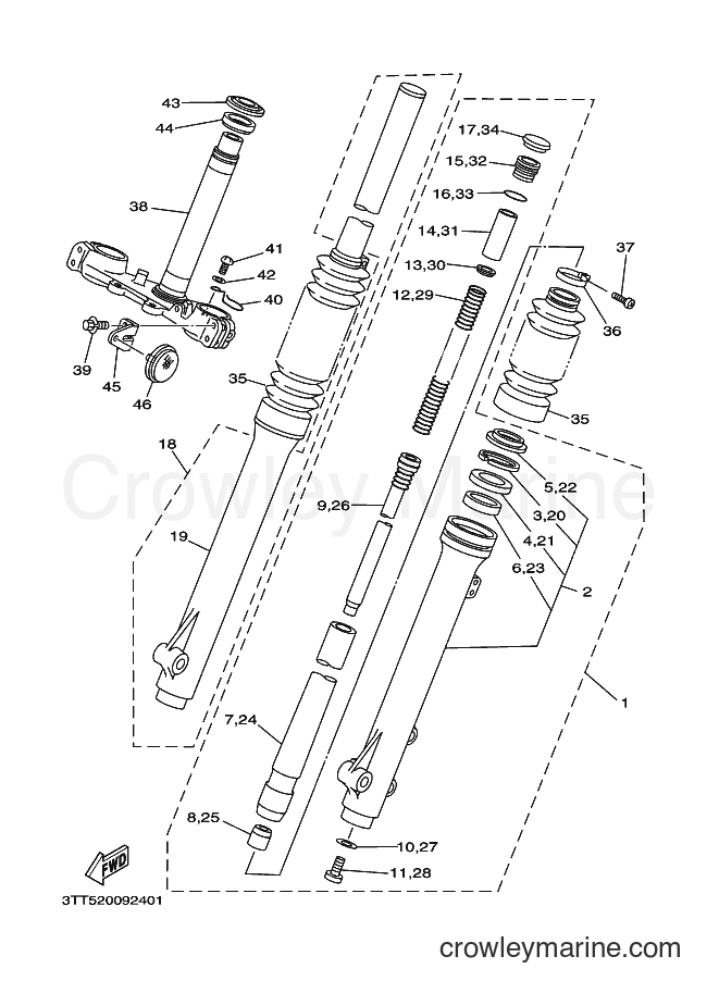 2002 Dirt Bike DT175 - DT175 (3FJE) [010] - FRONT FORK