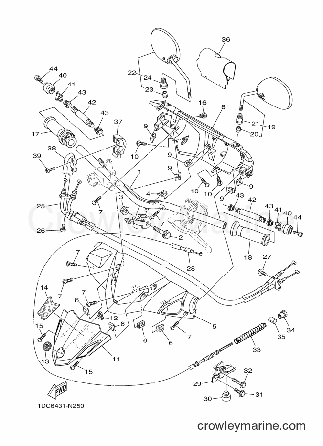 Yamaha Motors AT125FC (1DC6) [010] - STEERING HANDLE & CABLE