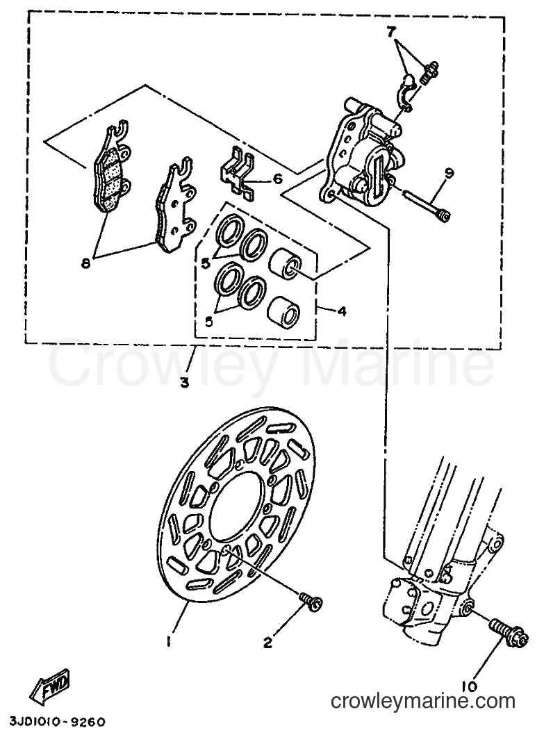 1989 Dirt Bike YZ125 - YZ125 (3JD1) [999] - FRONT BRAKE CALIPER