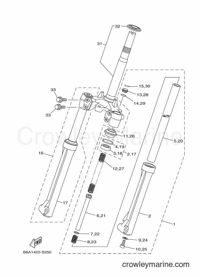 Yamaha Motors T110LEC (B6A3) [010] - FRONT FORK FOR DRUM BRAKE