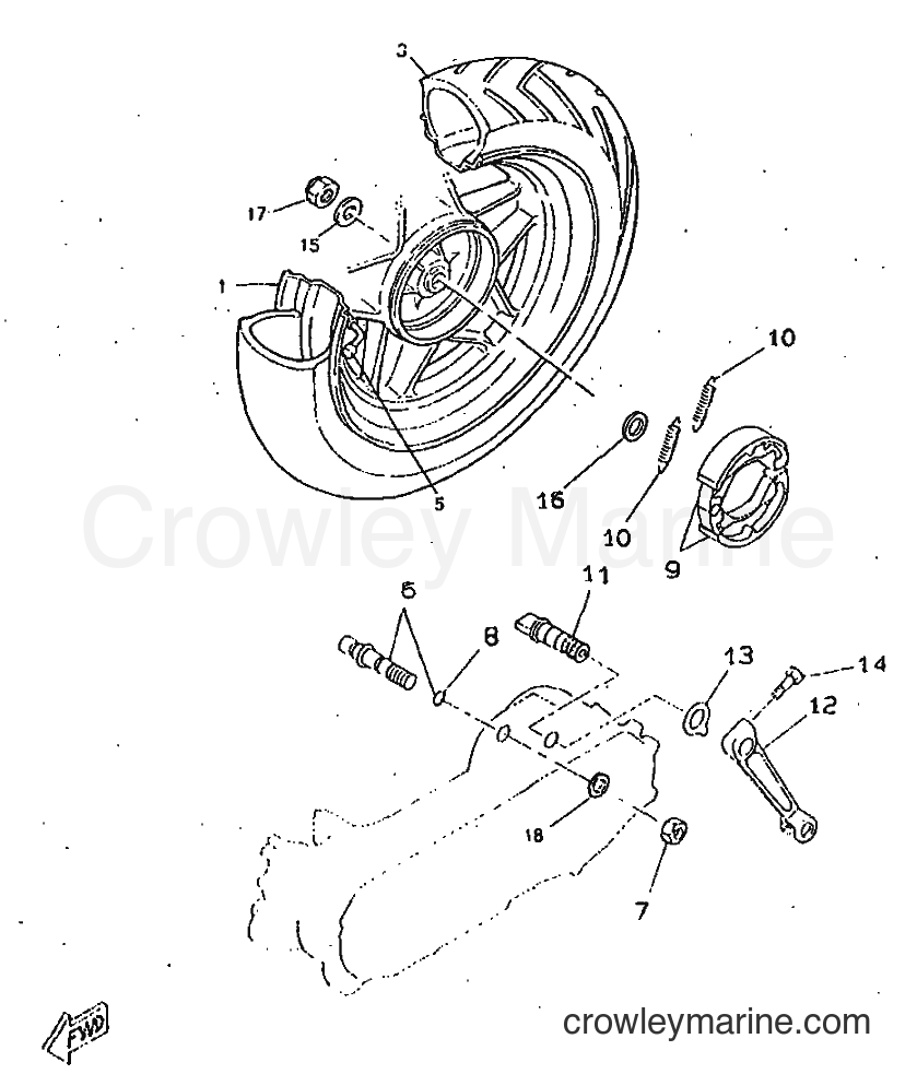 1998 Scooter CW50RSP - CW50RSP (4WK5) [010] - REAR WHEEL