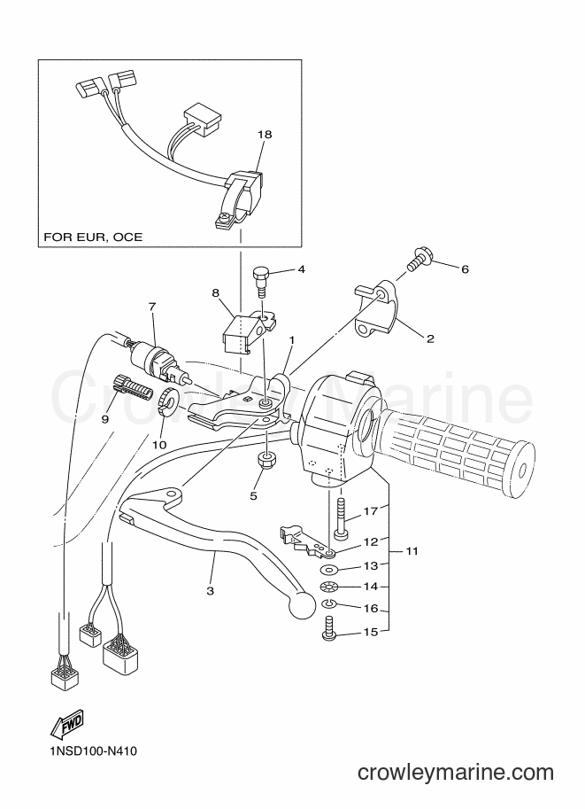 2014 ATV YFM350A - YFM350A (B142) [010] - HANDLE SWITCH & LEVER
