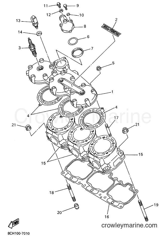 1997 Snowmobile VX700SX - VX700SX (8CH1) [020] - CYLINDER HEAD