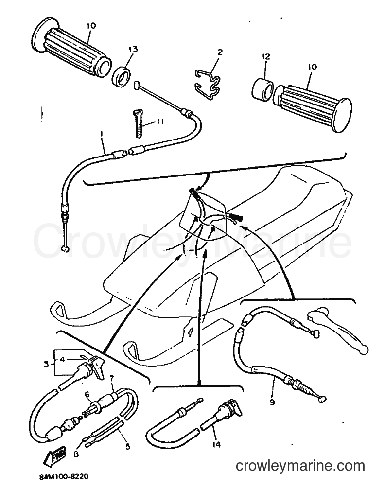 1988 Snowmobile EX570 - EX570 (84M) [999] - CONTROL CABLE