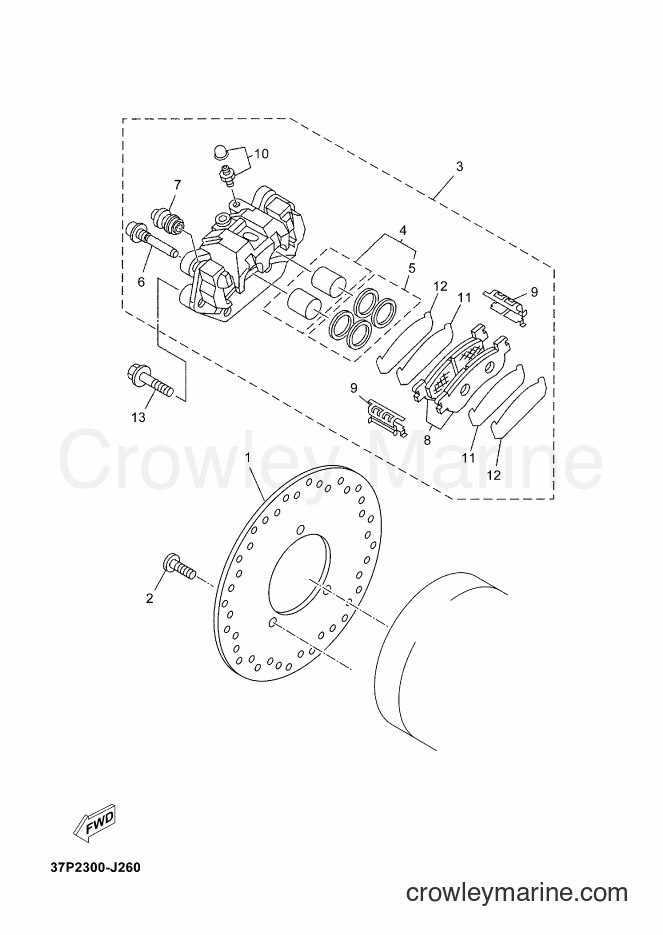 2016 Scooter YP250RA - YP250RA (2DL9) [030] - REAR BRAKE CALIPER