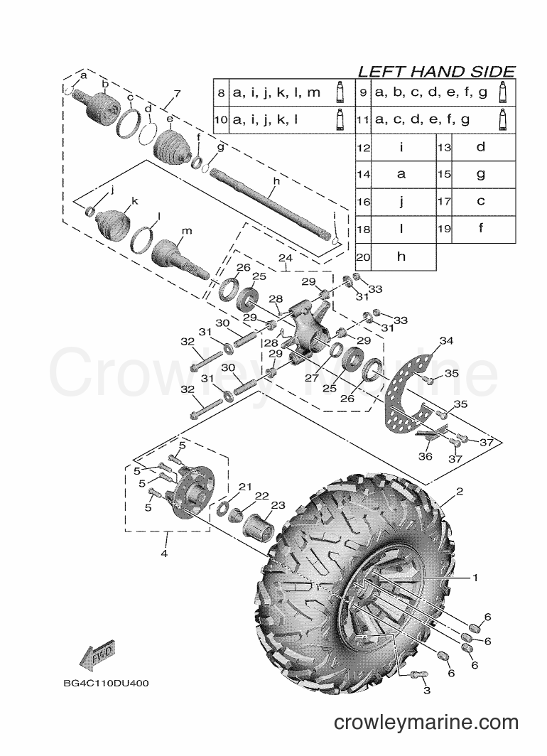 2019 ATV YXF850ES - YXF850ES (BG4D) [010] - REAR WHEEL