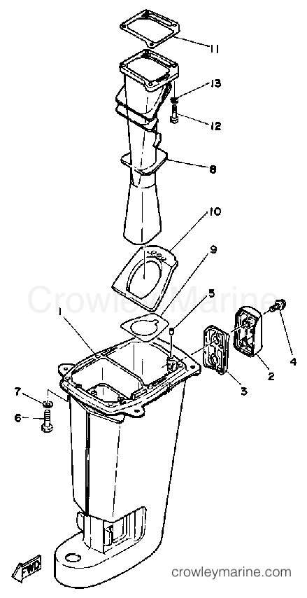 Yamaha Motors 25SF - UPPER CASING