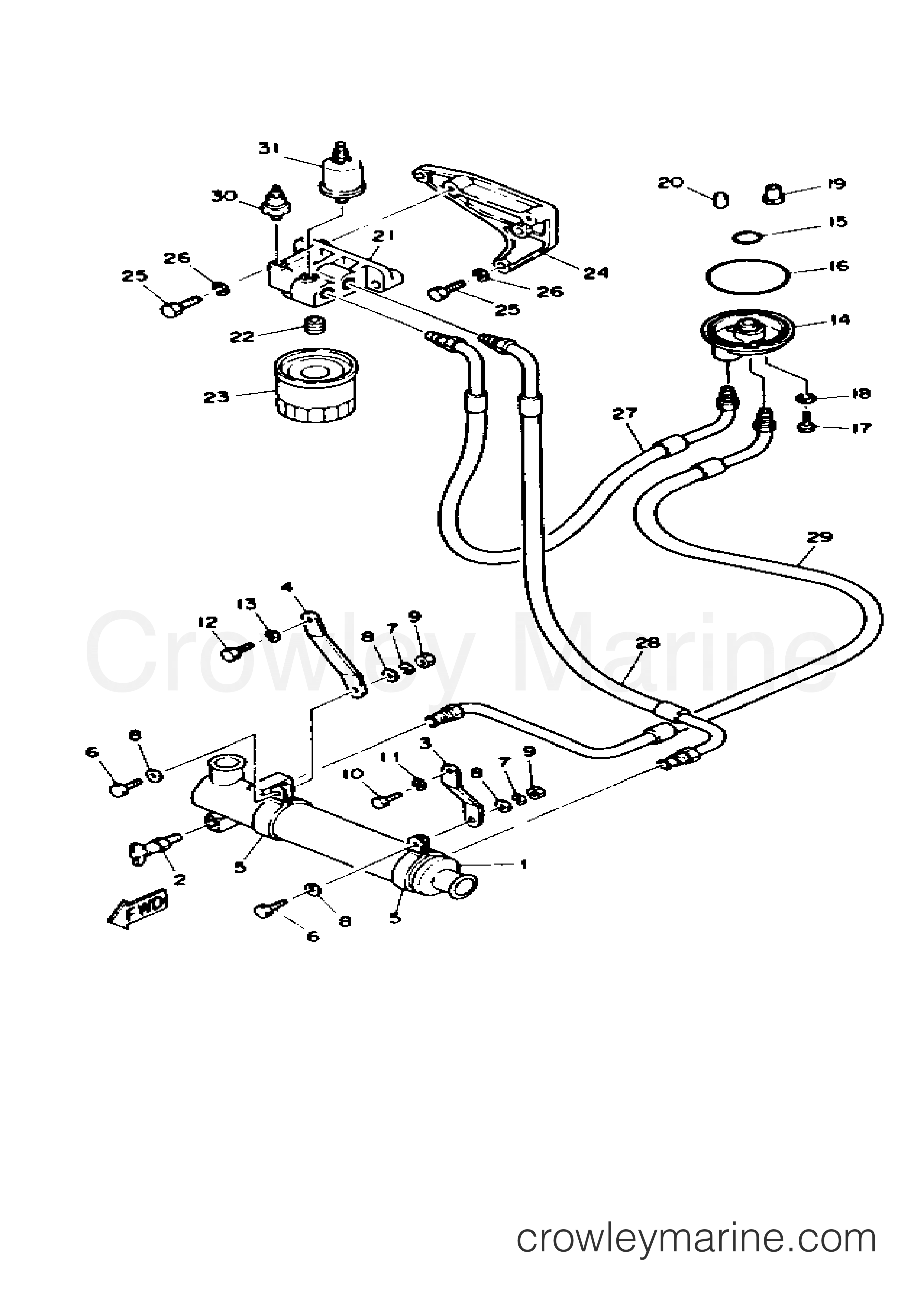Yamaha Motors V8_7.4_ENGINE_EST - OIL FILTER - COOLER (ENGINE)