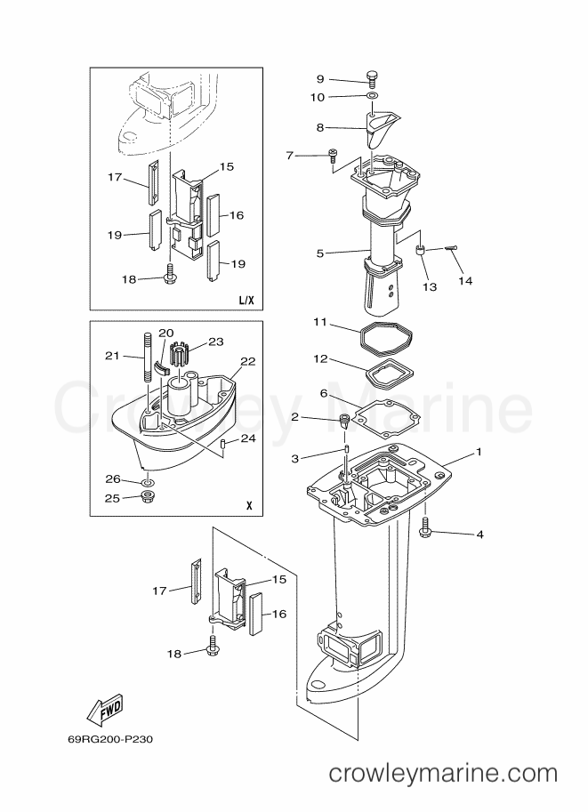 Yamaha Motors 30HMHS (69SH) [020] - UPPER CASING