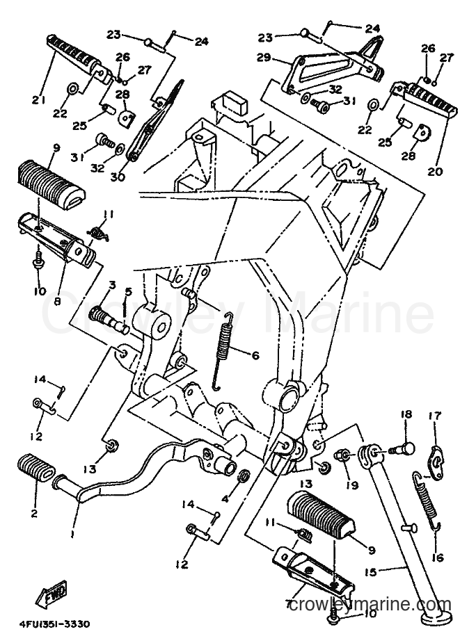 Yamaha Motors TDR125 (4GX4) [020] - STAND & FOOTREST