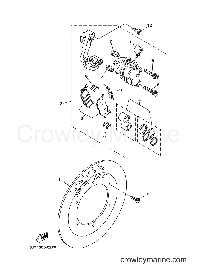 Yamaha Motors XVS250 (19D7) [010] - FRONT BRAKE CALIPER