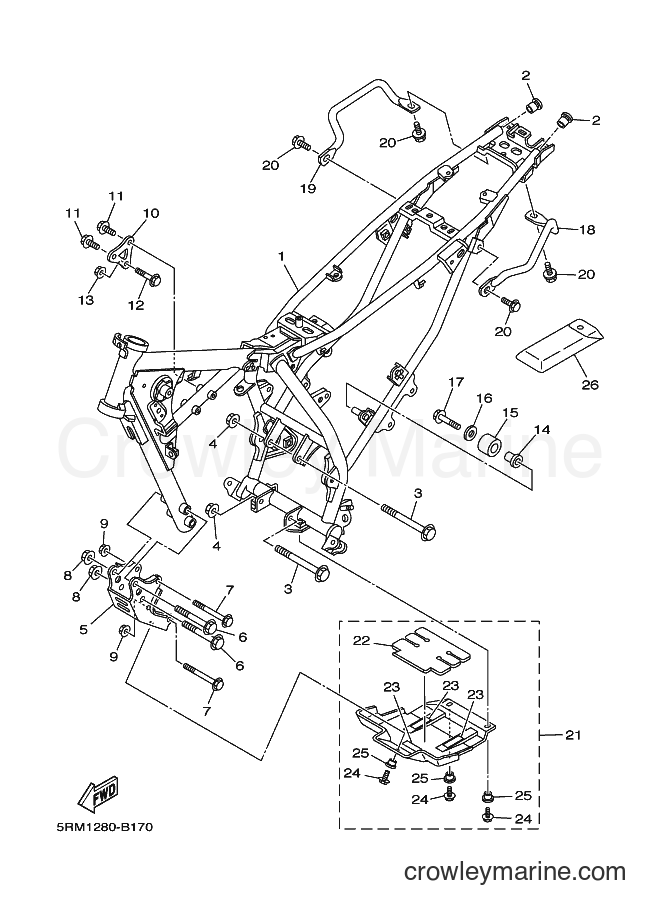 2004 Dirt Bike XTZ125E - XTZ125E (5YM3) [010] - FRAME