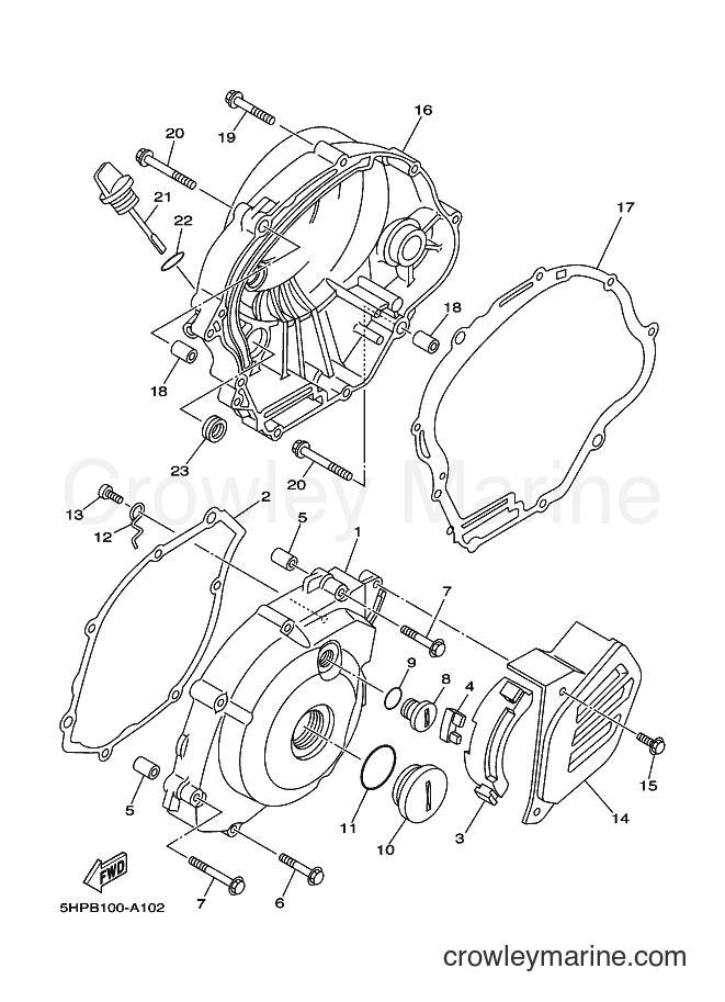 2004 Dirt Bike TT-R125 - TT-R125 (5HPP) [040] - CRANKCASE COVER 1