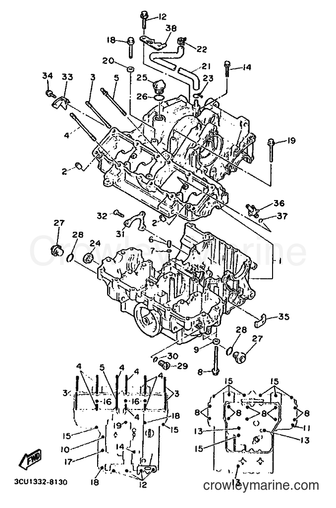 Yamaha Motors FZR750R (3CS2) [010] - CRANKCASE