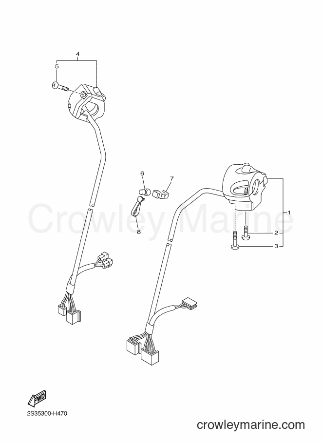 Yamaha Motors VMX17 (2CEU) [010] - HANDLE SWITCH & LEVER
