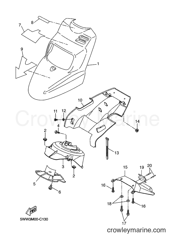 2004 Scooter CW50S - CW50S (5WW3) [020] - FRONT FENDER