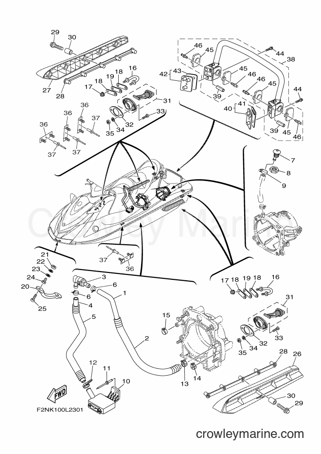 Yamaha Motors VX1100B-L (F2NR) [010] - HULL & DECK